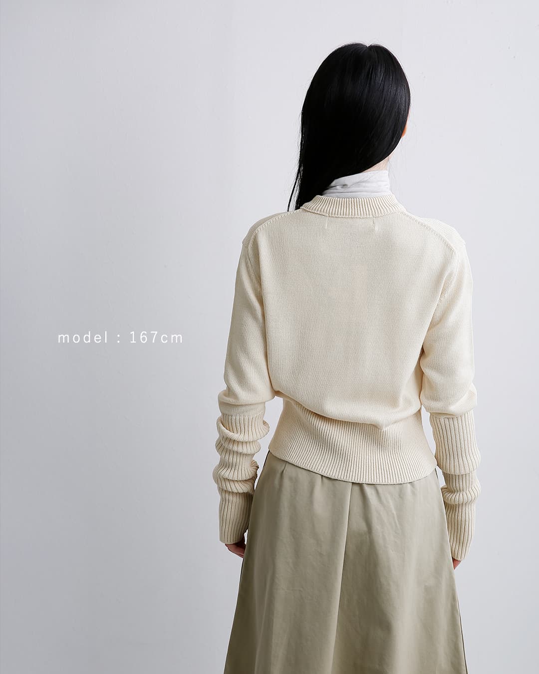 Shinzone(シンゾーン)ウール混 ロングスリーブ リブ ニット カーディガン LONG RIB CARDIGAN 23amsni05