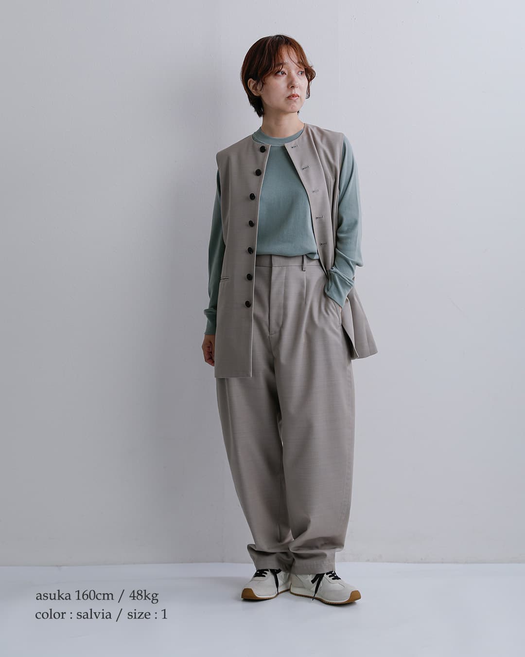 GICIPIコットンフライス クルーネック ラグランスリーブ ニットソー NOCCIOLA 2615a