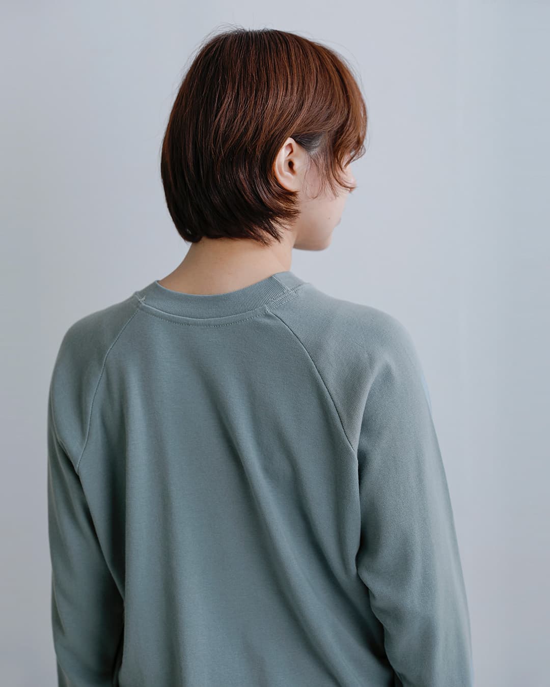 GICIPIコットンフライス クルーネック ラグランスリーブ ニットソー NOCCIOLA 2615a