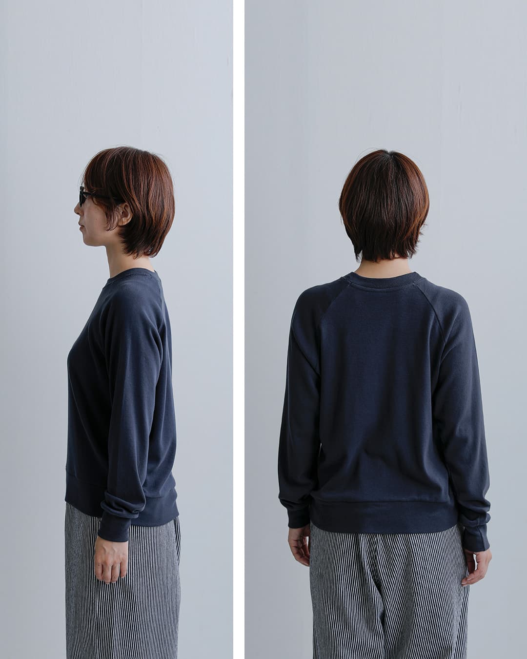 GICIPIコットンフライス クルーネック ラグランスリーブ ニットソー NOCCIOLA 2615a