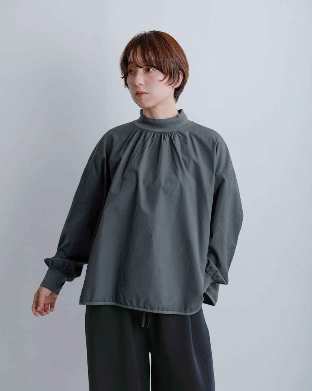 fabrique en planete terre(ファブリケ アン プラネテール)コットン コンビ モックネック プルオーバー 262-024