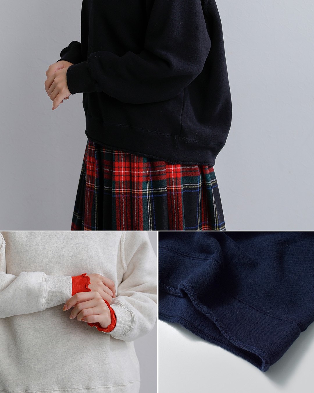 fabrique en planete terreソフトパイル カットオフ ボトルネック 長袖カットソー 262-094