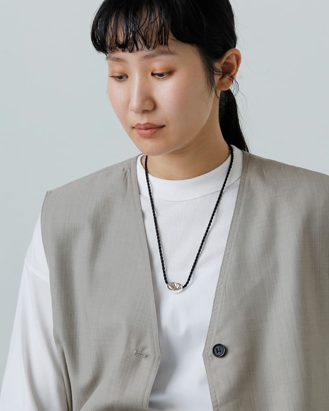 JAMIRAYミニビーン シルクコード ネックレス Mini bean silk cord necklace 262-270102