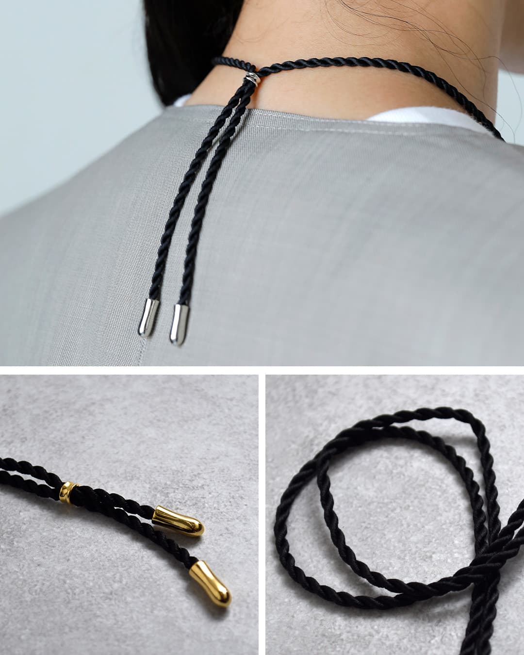 JAMIRAYミニビーン シルクコード ネックレス Mini bean silk cord necklace 262-270102