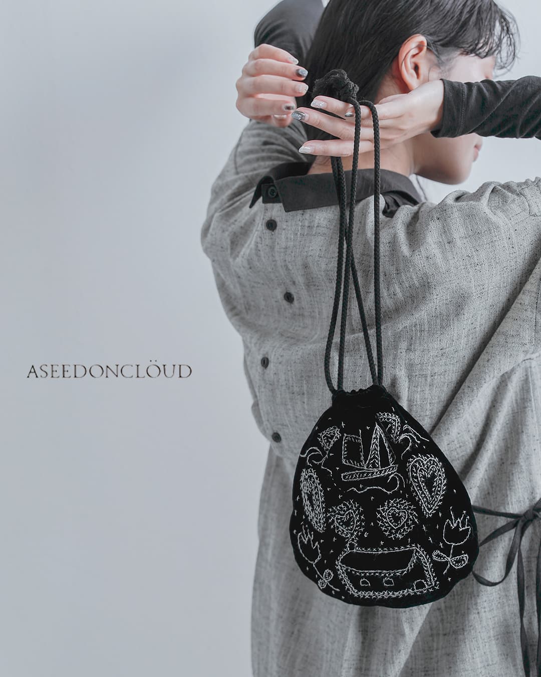 ASEEDONCLOUD(アシードンクラウド)ハンド刺繍バッグ Memories hand embroidery bag 262001