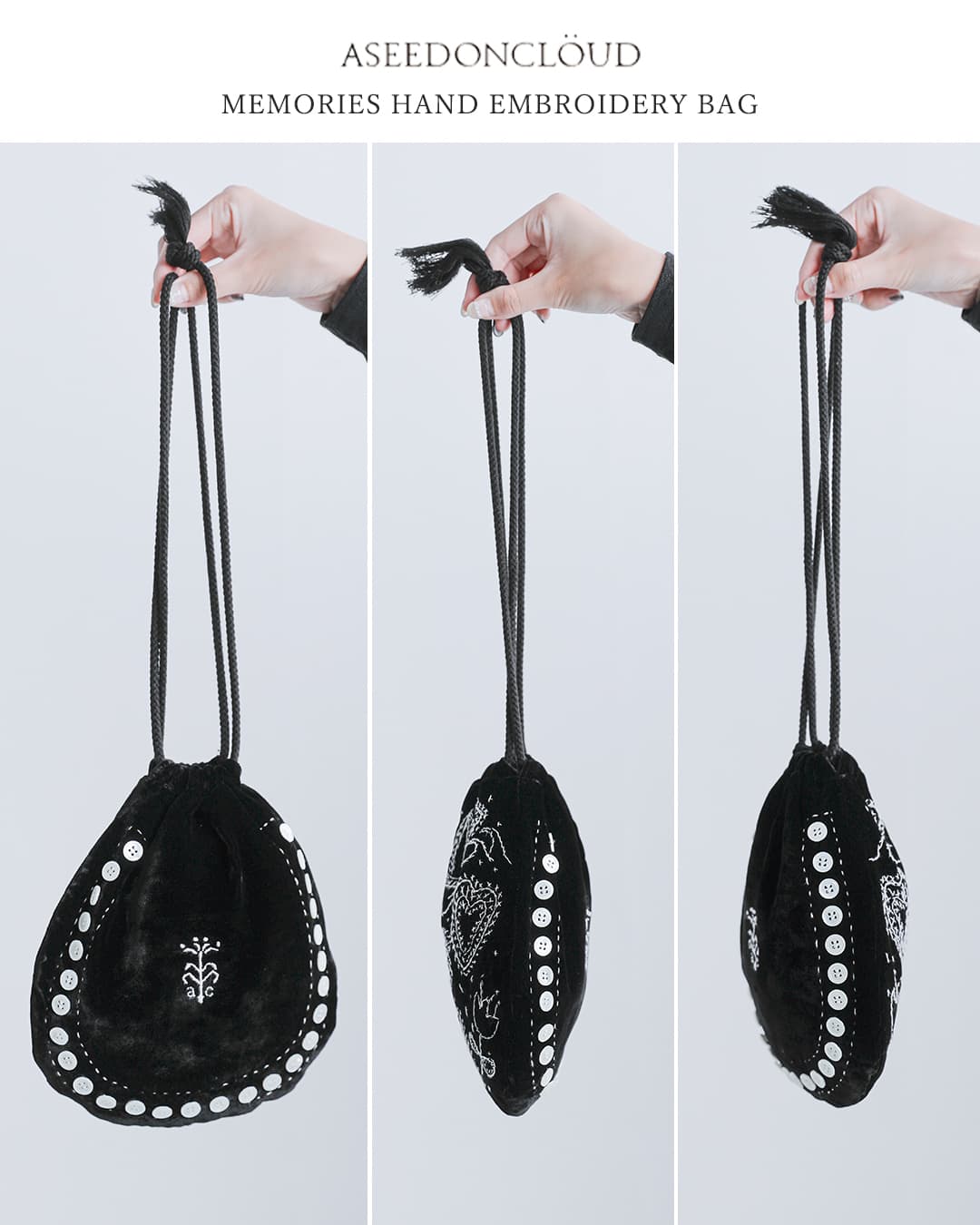 ASEEDONCLOUD(アシードンクラウド)ハンド刺繍バッグ Memories hand embroidery bag 262001