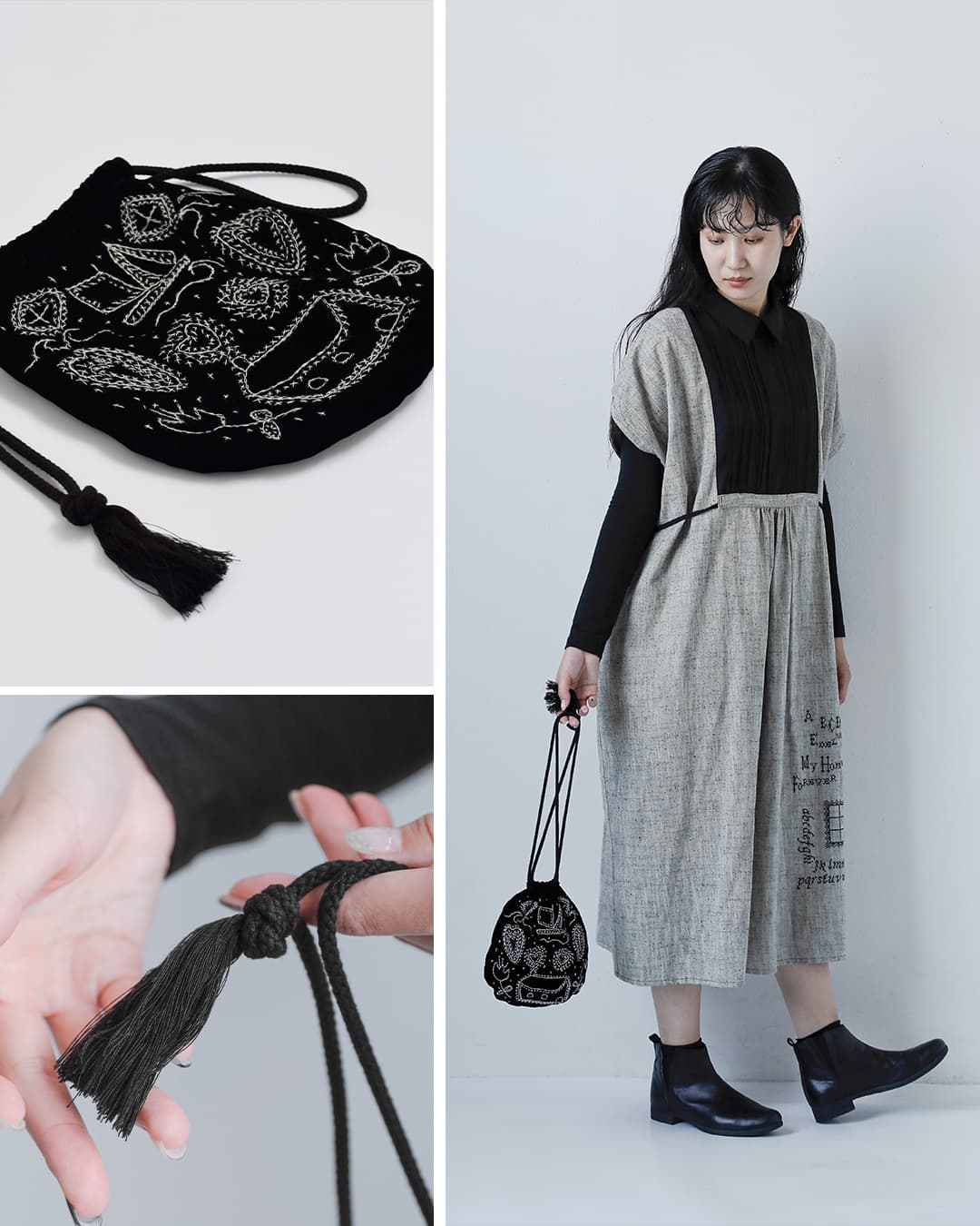ASEEDONCLOUD(アシードンクラウド)ハンド刺繍バッグ Memories hand embroidery bag 262001
