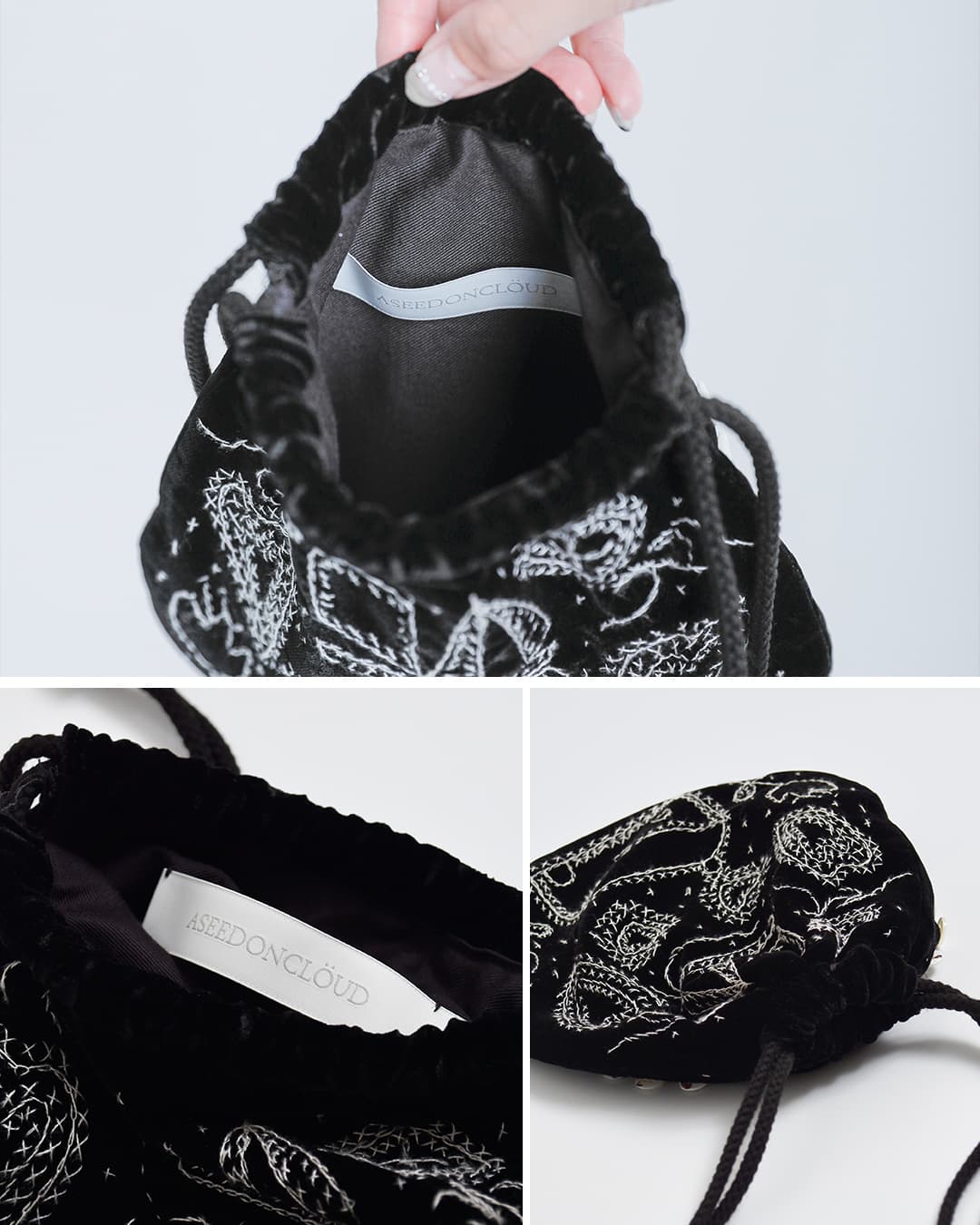 ASEEDONCLOUD(アシードンクラウド)ハンド刺繍バッグ Memories hand embroidery bag 262001
