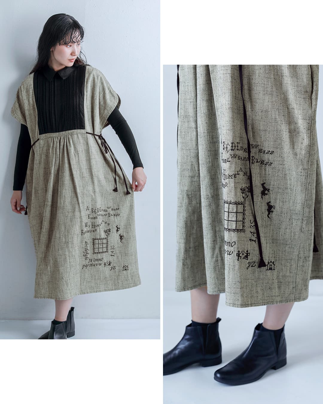 ASEEDONCLOUDコットンシルク ワンピース Memories pullover dress 262301