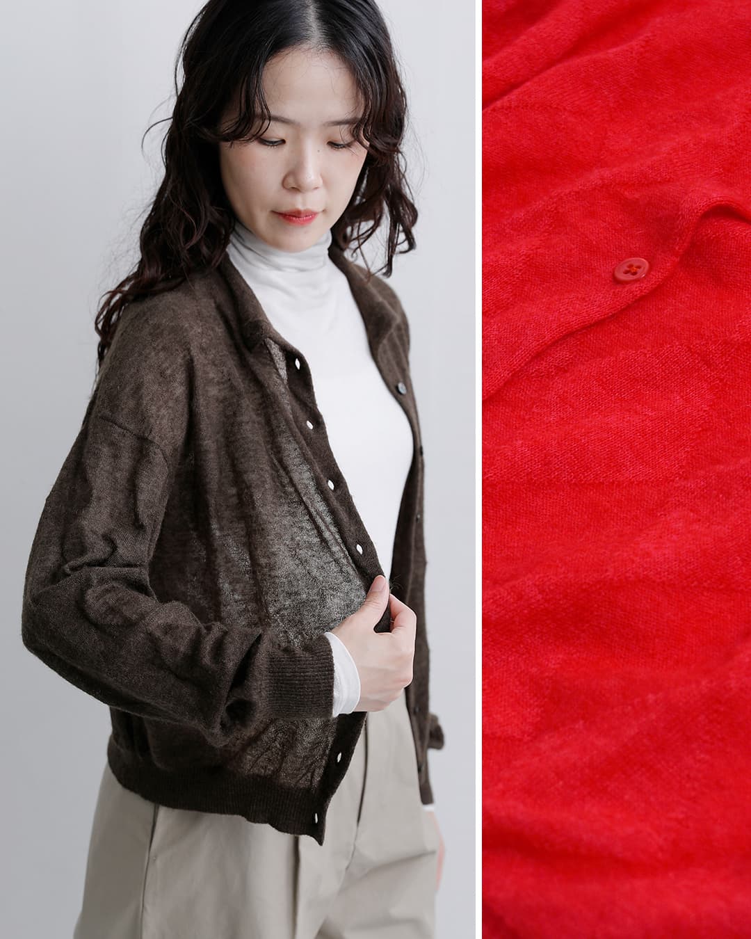 Shinzone(シンゾーン)シアー アーガイル ニット カーディガン SHEER ARGYLE KNIT CARDIGAN 26amsni09
