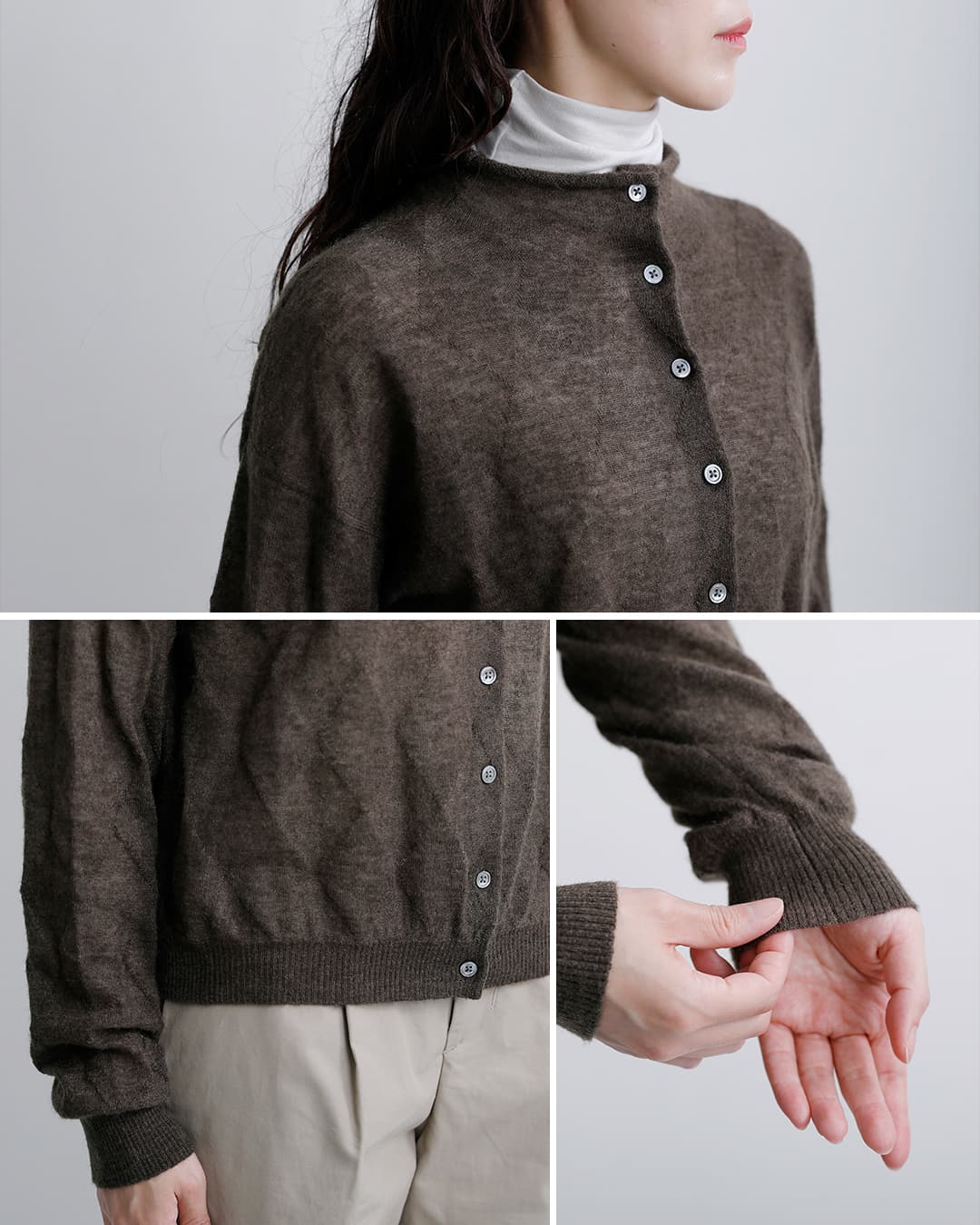 Shinzone(シンゾーン)シアー アーガイル ニット カーディガン SHEER ARGYLE KNIT CARDIGAN 26amsni09
