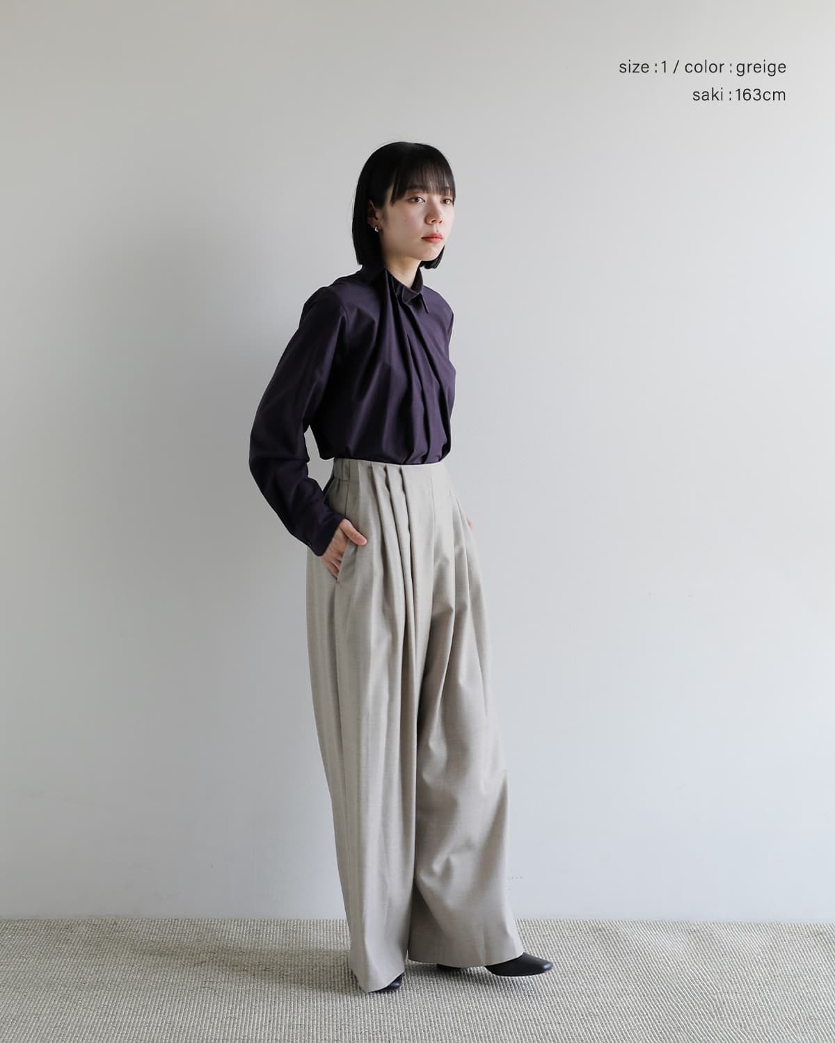 support surface(サポートサーフェス)ウール タック フレアパンツ fpd27a141-tko0238  秋冬