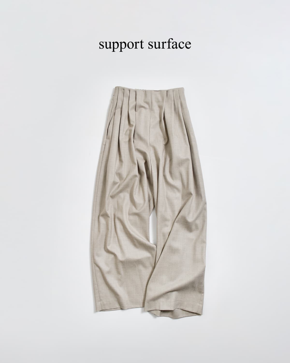 support surface(サポートサーフェス)ウール タック フレアパンツ fpd27a141-tko0238  秋冬