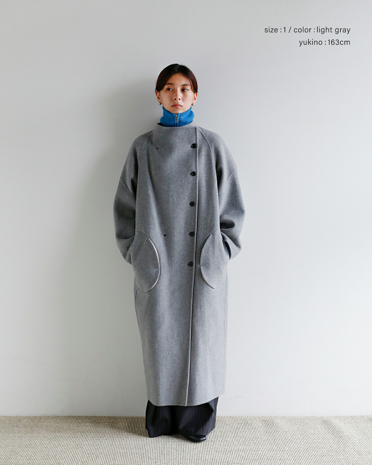 support surface(サポートサーフェス)ウール スタンドカラー ロングコート fad27a199d-tko0243