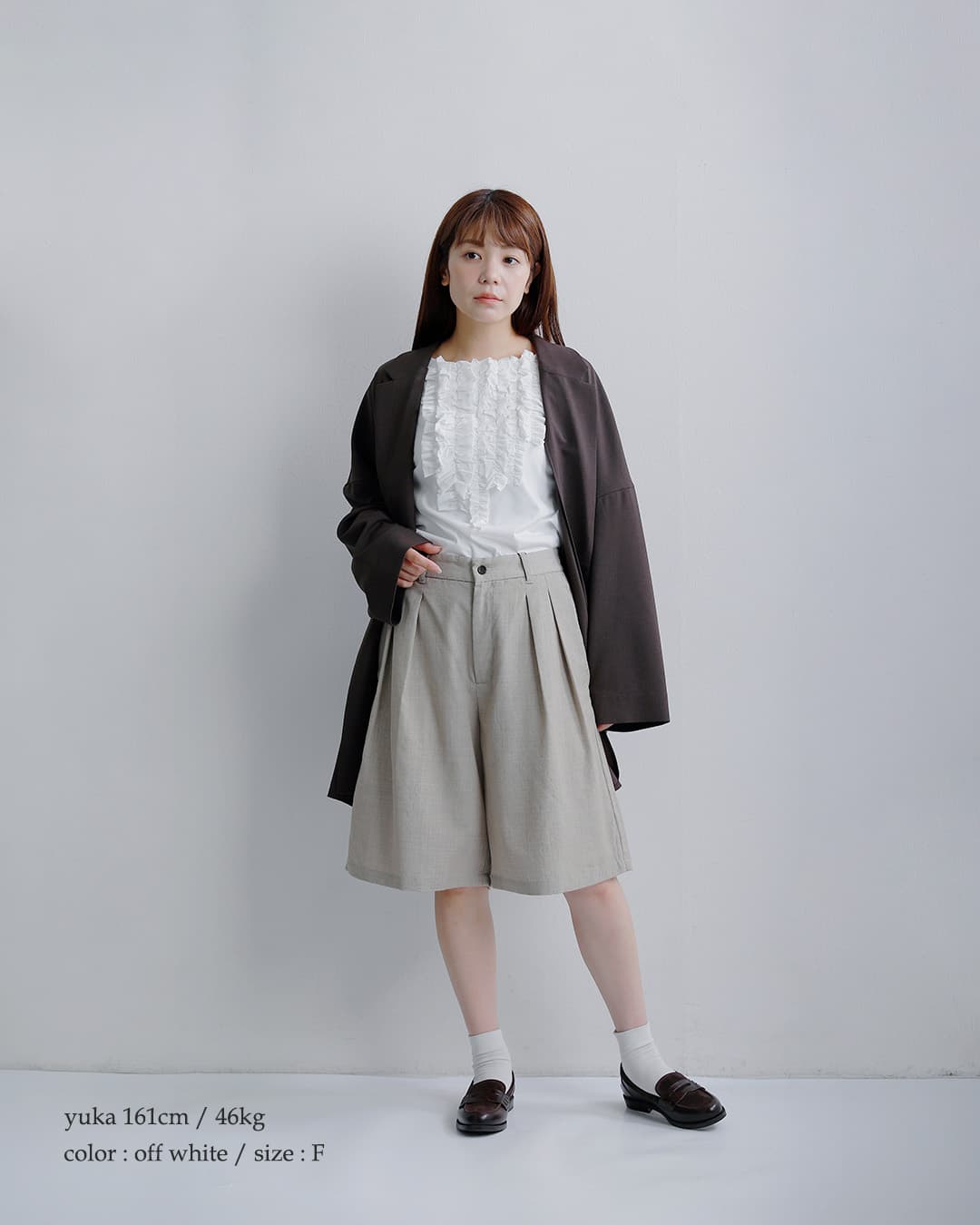 mizuiro ind(ミズイロインド)コットン フリル プルオーバー Tシャツ 3-210074