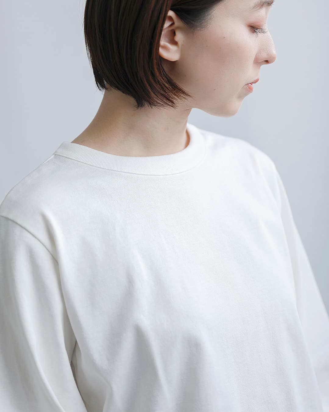 mizuiro indコットン パフスリーブ ロング Tシャツ 3-210078