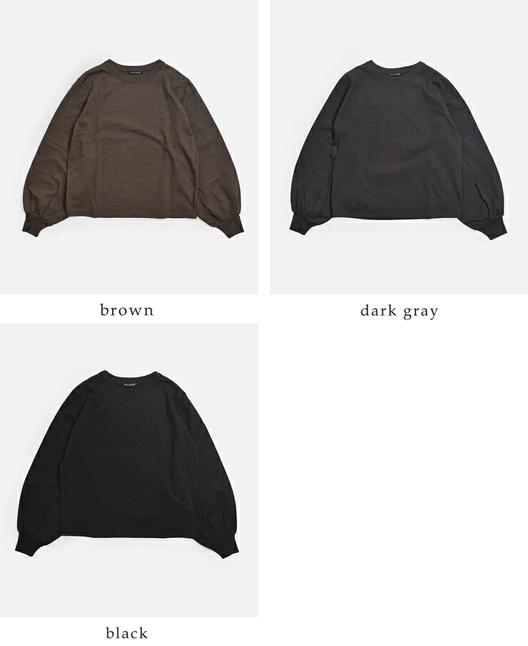 mizuiro indコットン パフスリーブ ロング Tシャツ 3-210078