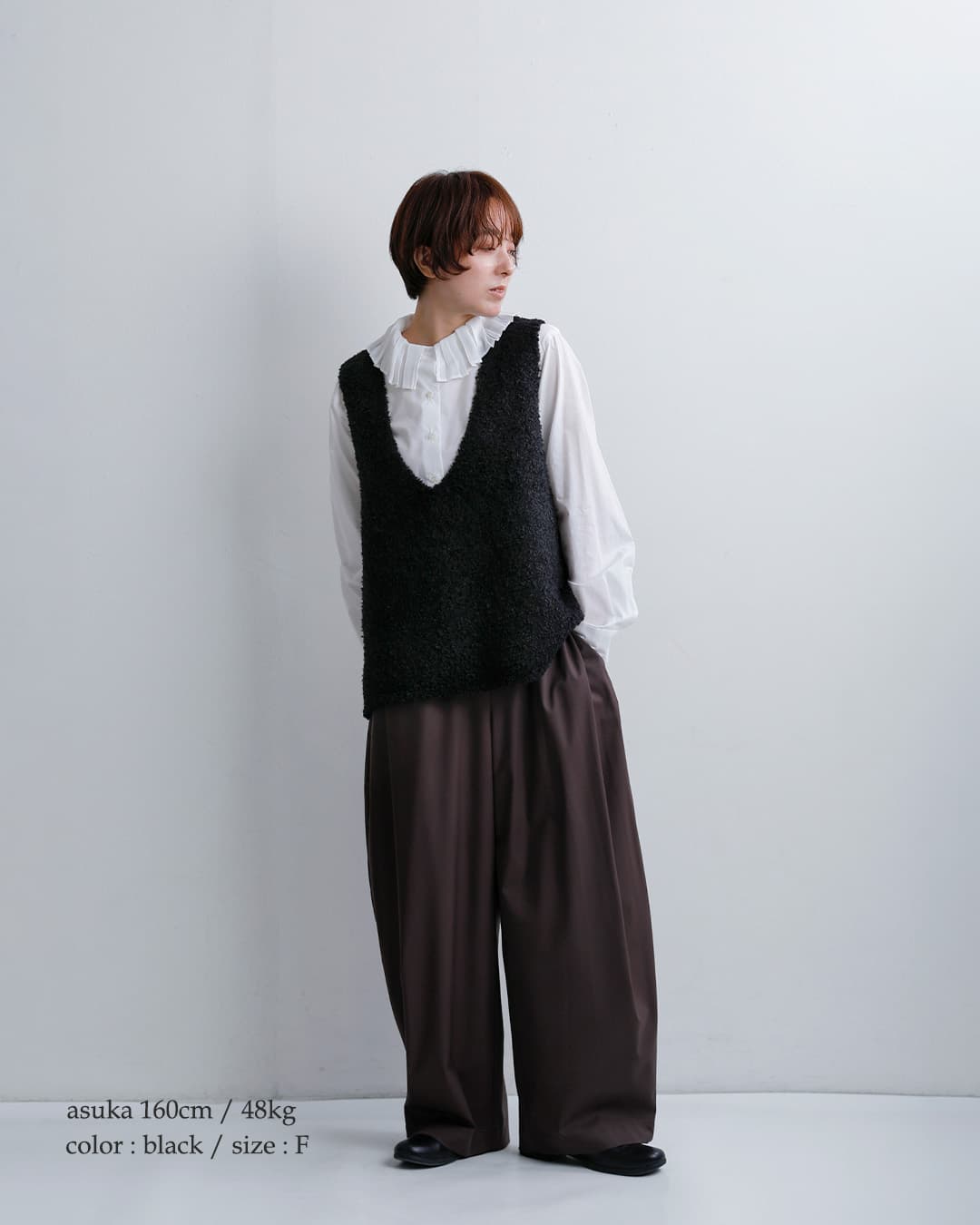 mizuiro indヘアリー Vネック ベスト 3-220159