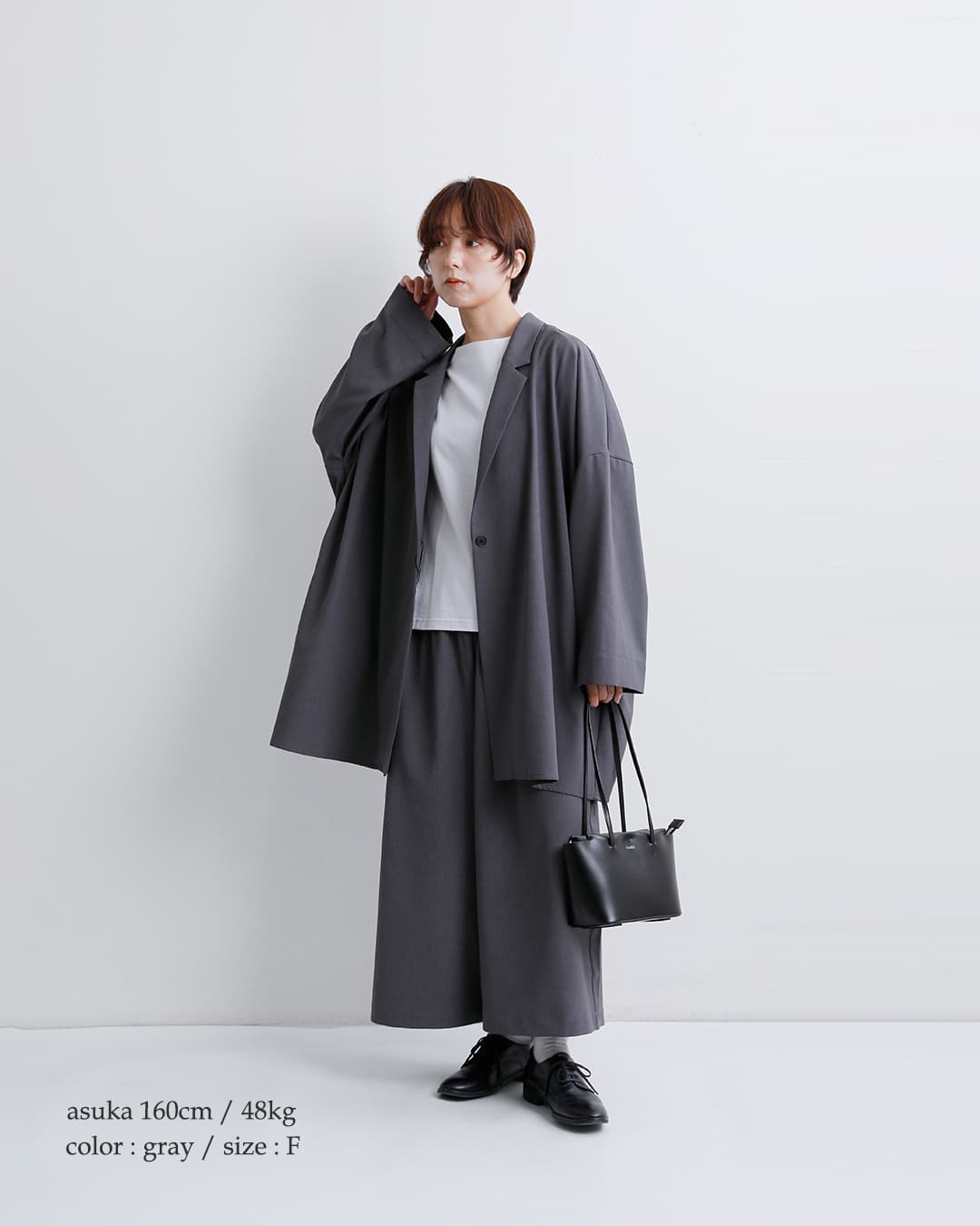 mizuiro ind(ミズイロインド)ワイド テーラード シャツ ジャケット 3-230126