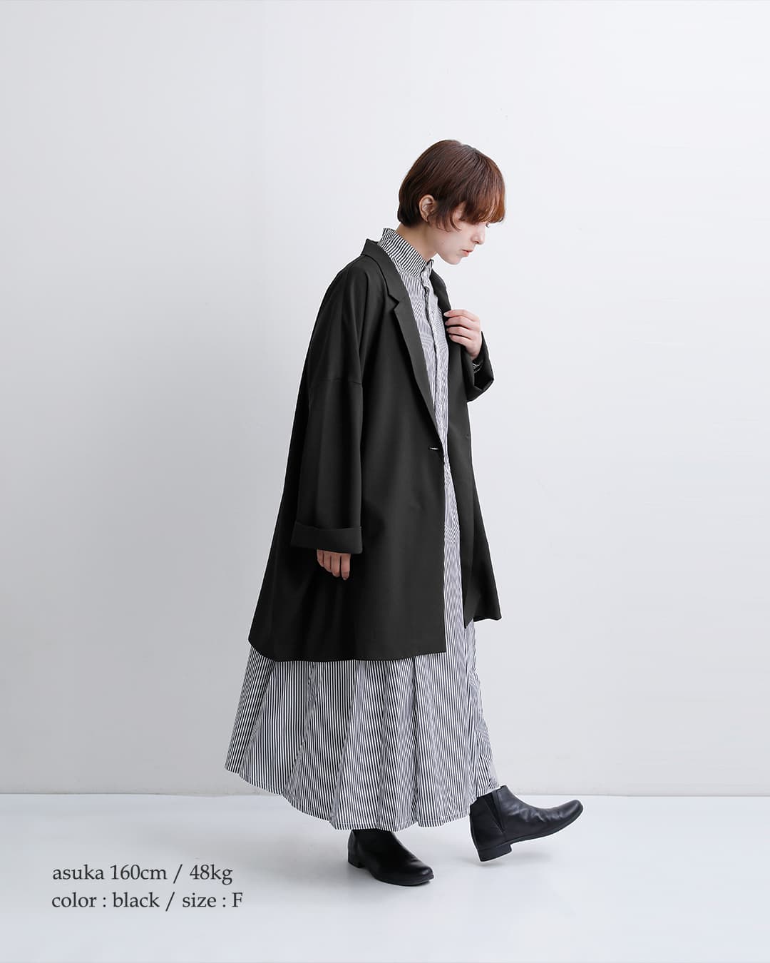 mizuiro ind(ミズイロインド)ワイド テーラード シャツ ジャケット 3-230126