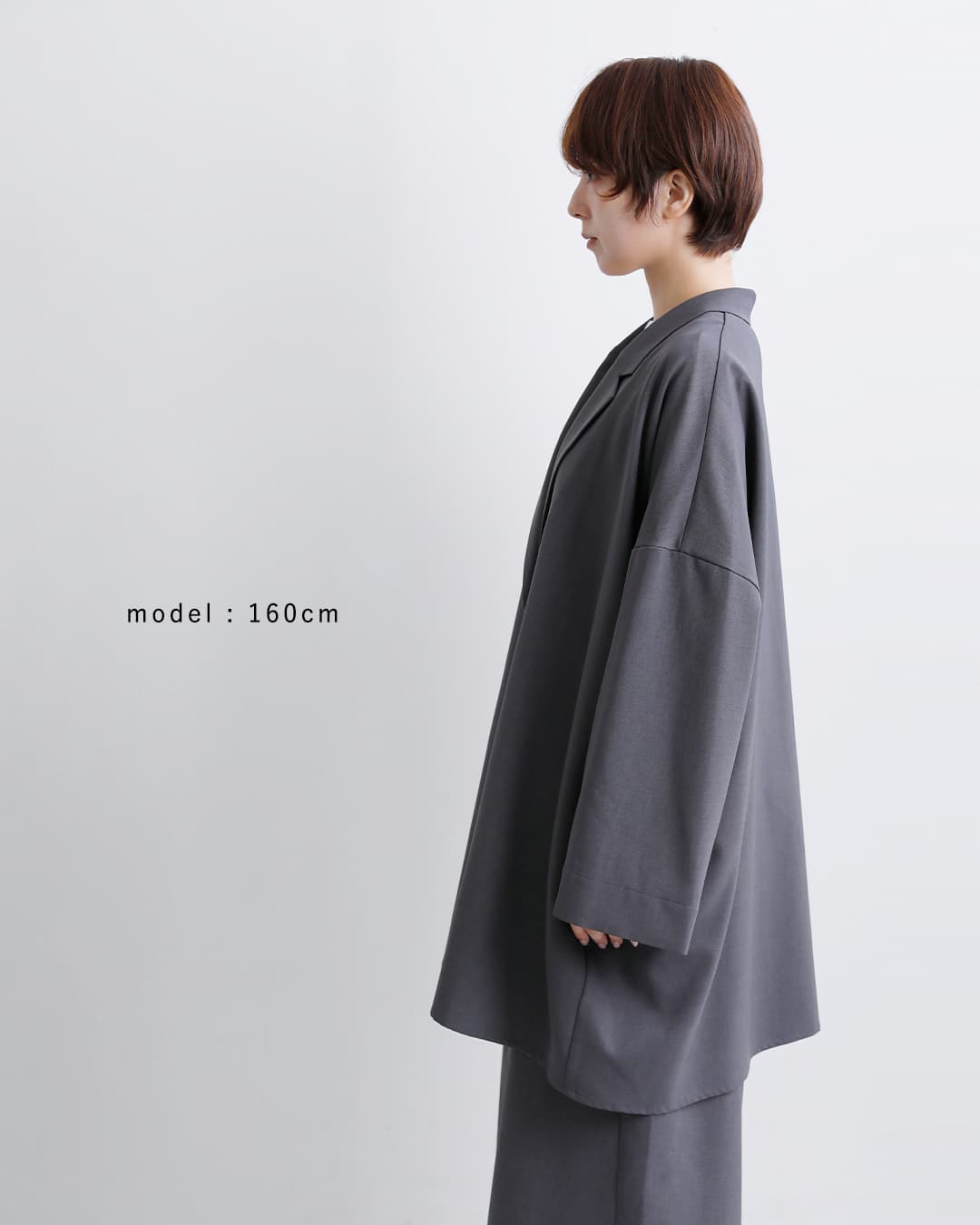 mizuiro ind(ミズイロインド)ワイド テーラード シャツ ジャケット 3-230126