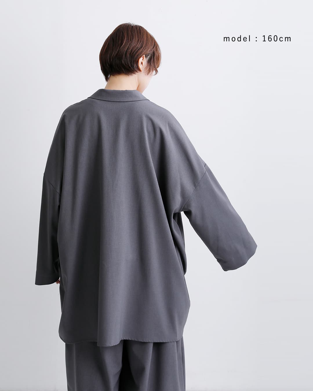mizuiro ind(ミズイロインド)ワイド テーラード シャツ ジャケット 3-230126