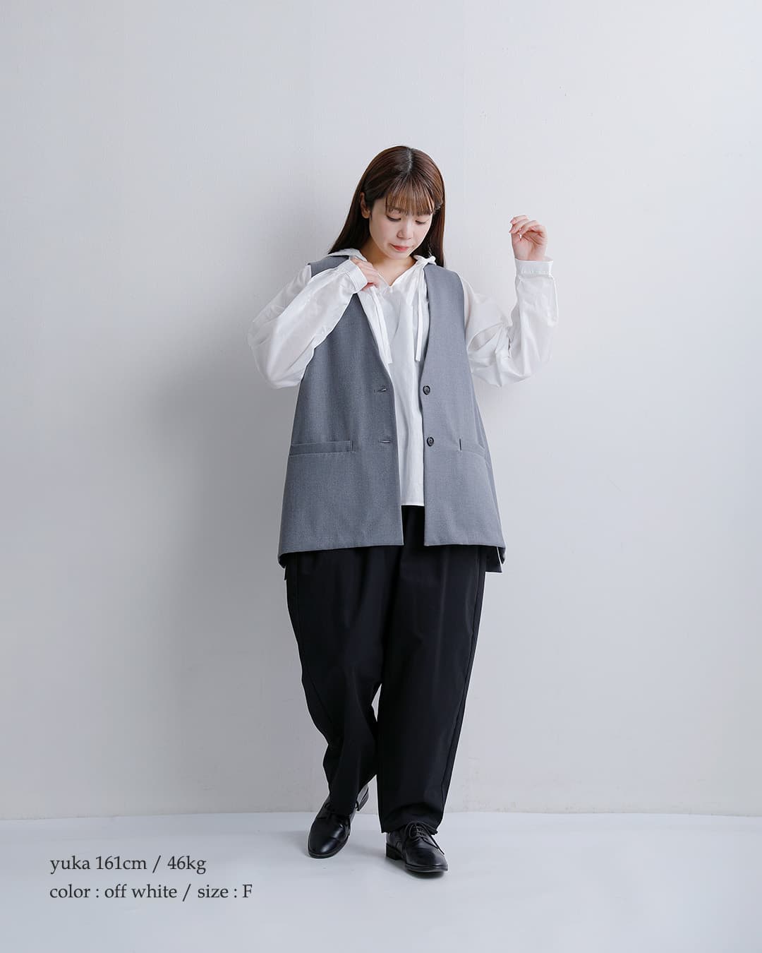 mizuiro ind(ミズイロインド)コットン フーデッド ギャザーネック シャツ 3-230133