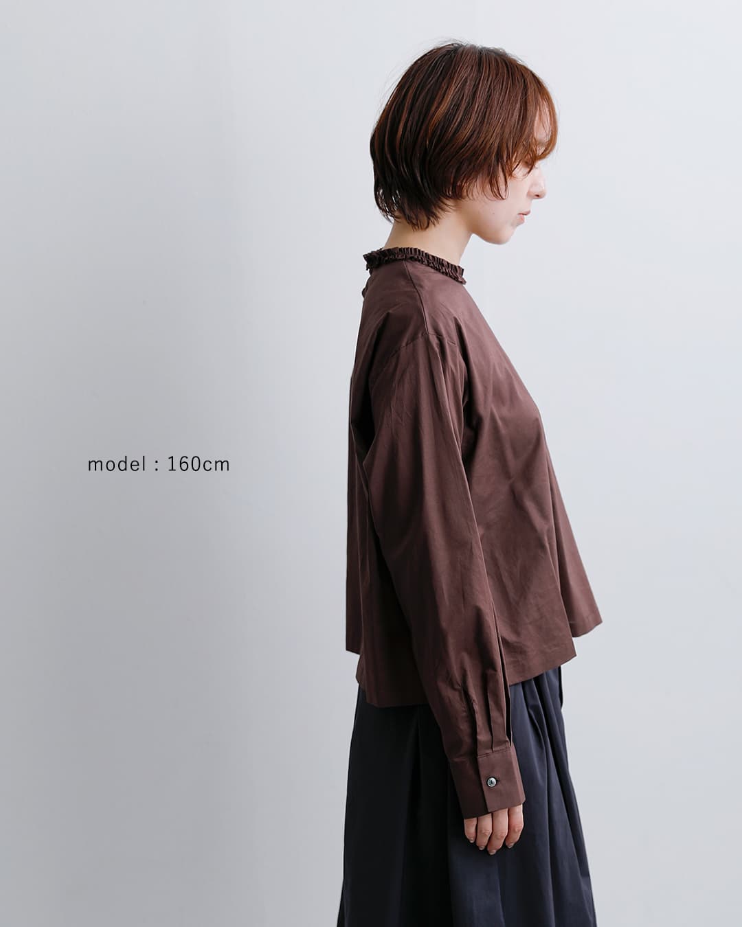 mizuiro ind(ミズイロインド)コットン フリルカラー ブラウス 3-230137