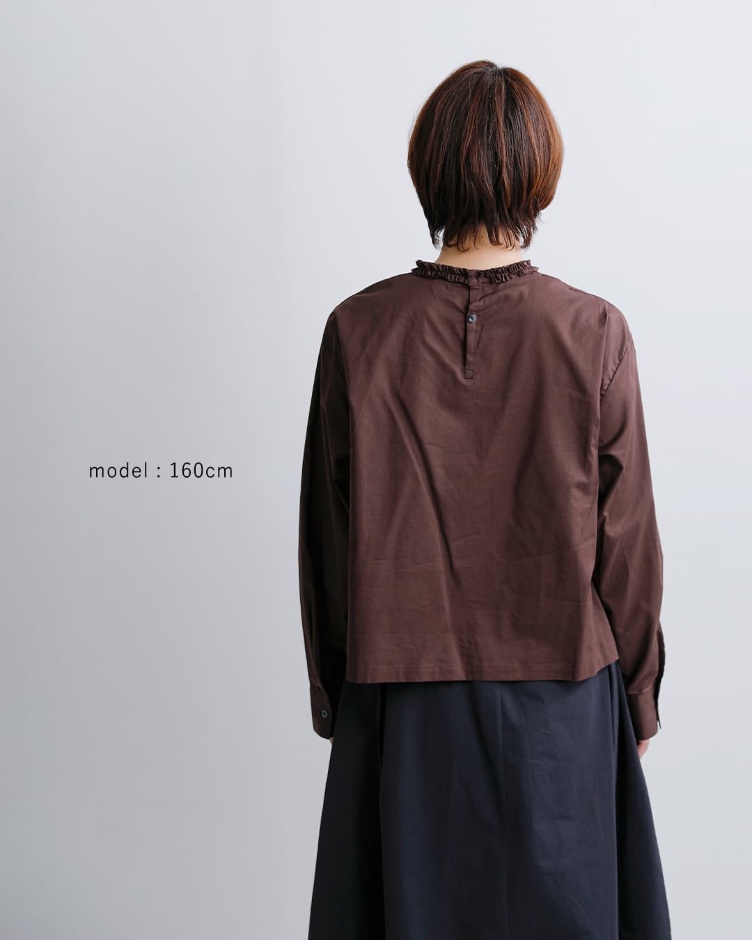 mizuiro ind(ミズイロインド)コットン フリルカラー ブラウス 3-230137