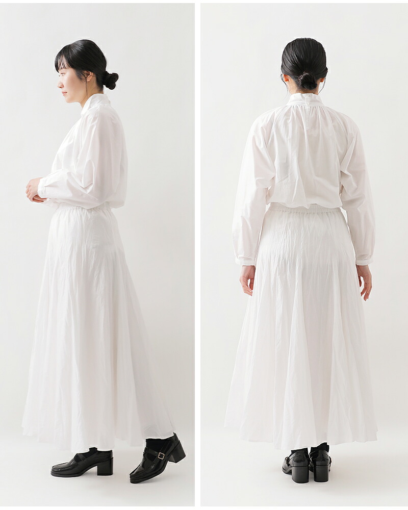 mizuiro-ind(ミズイロインド)コットンローンボリュームフレアスカート3-260010