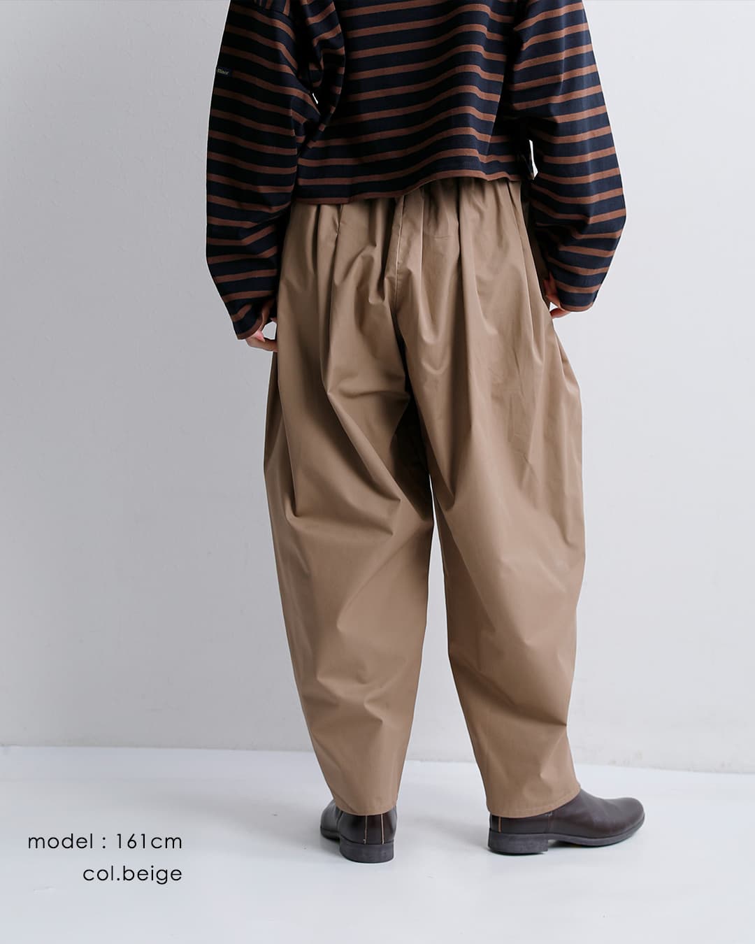 mizuiro ind(ミズイロインド)コットン ワイド テーパード パンツ 3-260104