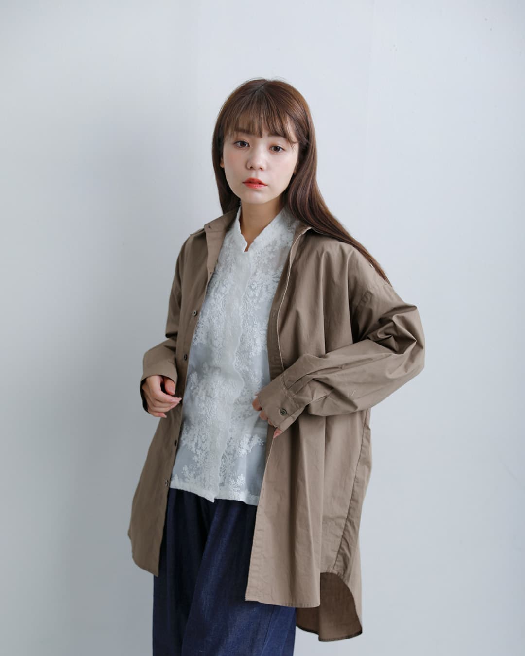 MidiUmi(ミディウミ)コットン オーバーサイズ シャツ 3-730289