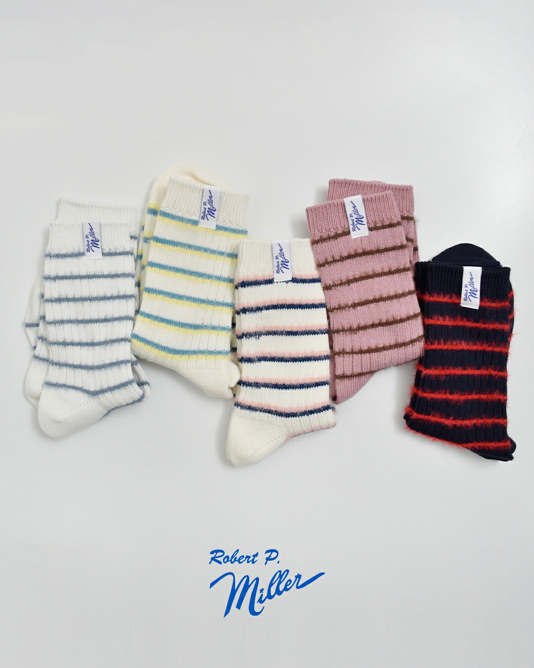 MILLER(ミラー)シャギー ボーダー クルーソックス 357c