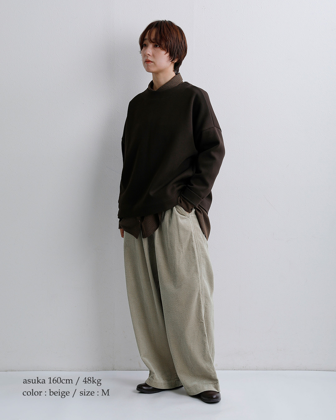 TRAVAIL MANUELコットン サッカーコール デイリーパンツ 5126