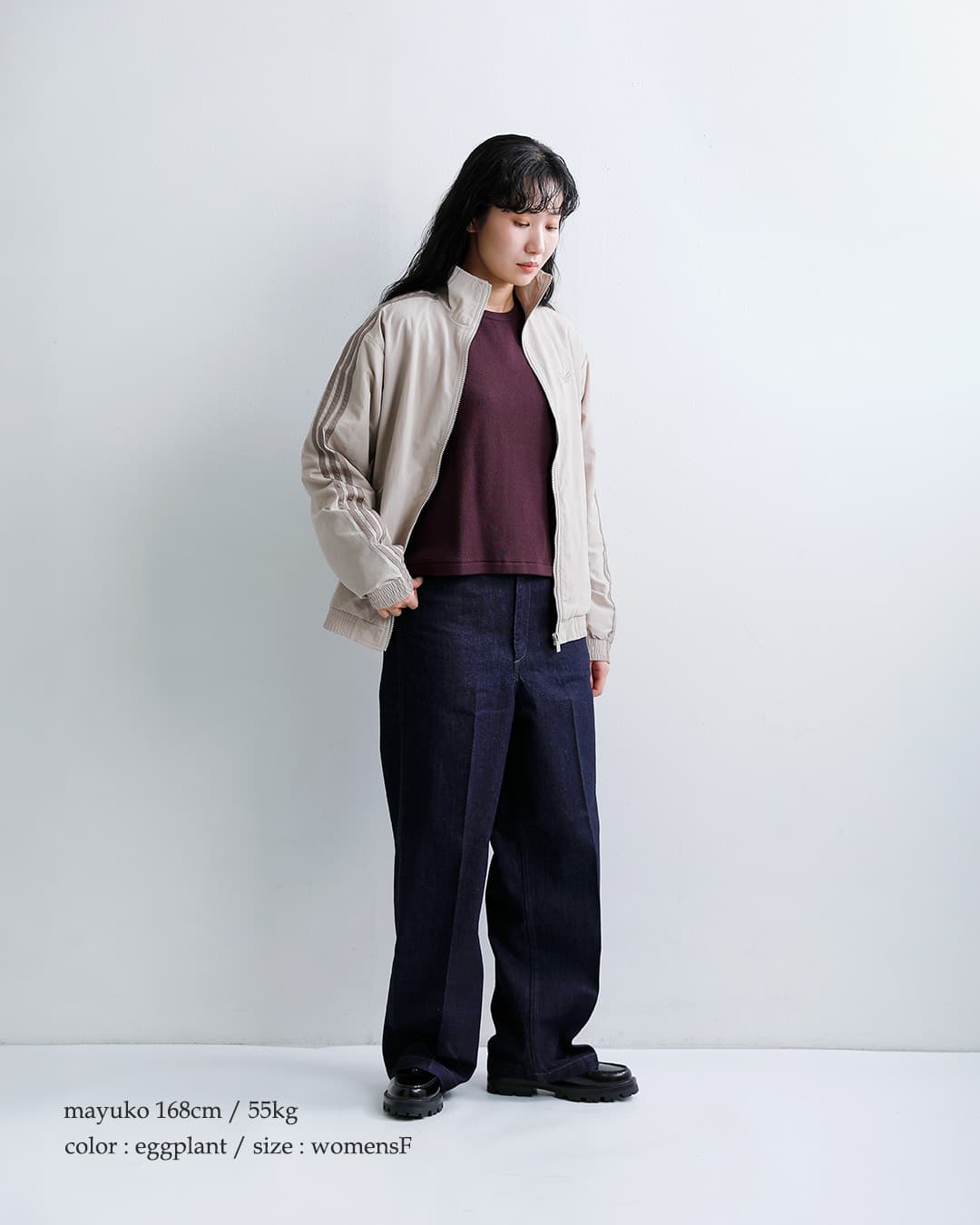Healthknitコットン サーマル キングラッセル ハニカム クロップド クルーネック 長袖Tシャツ 52038