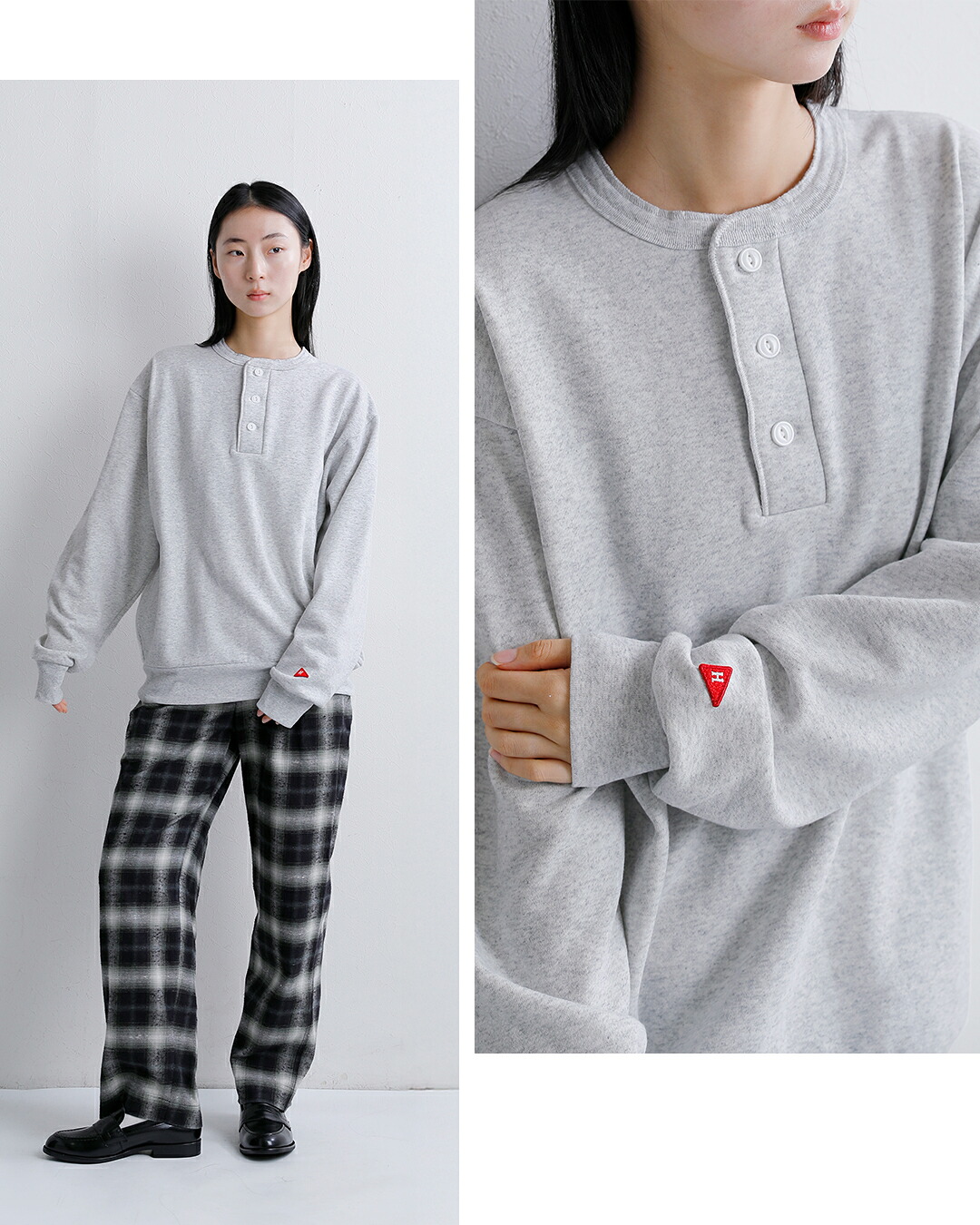 Healthknit(ヘルスニット)クラシックスウェットヘンリーネック長袖プルオーバー54005