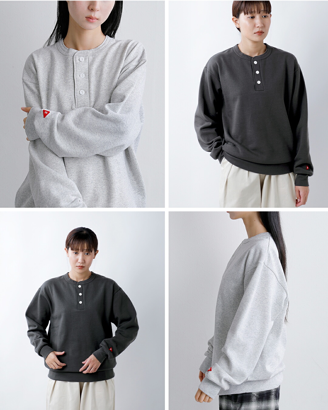 Healthknit(ヘルスニット)クラシックスウェットヘンリーネック長袖プルオーバー54005