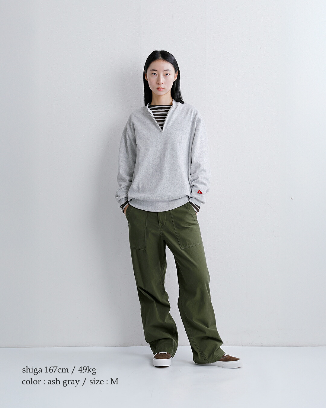 Healthknit(ヘルスニット)クラシック スウェット ハーフジップ クルーネック 長袖 プルオーバー 54036