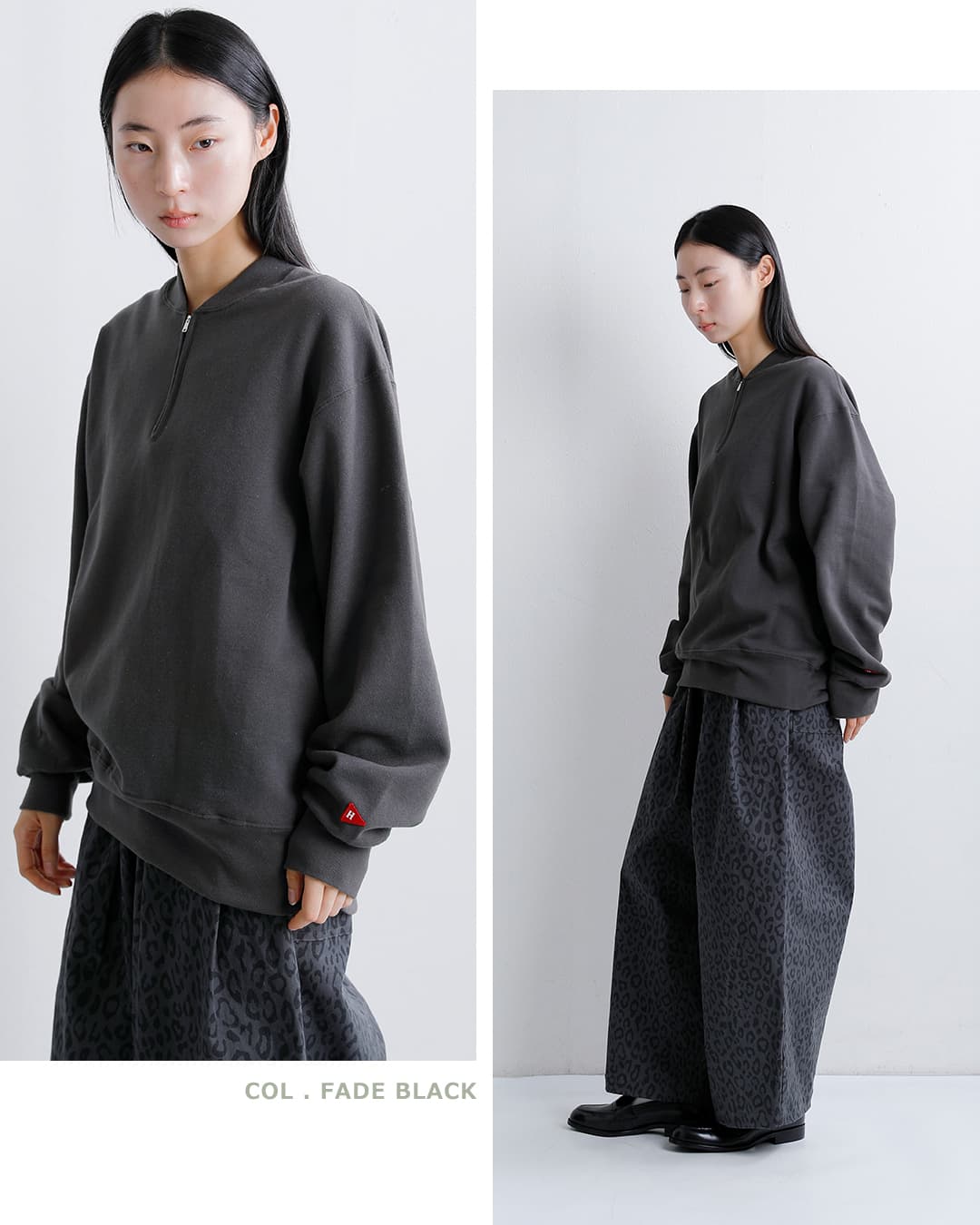 Healthknit(ヘルスニット)クラシック スウェット ハーフジップ クルーネック 長袖 プルオーバー 54036