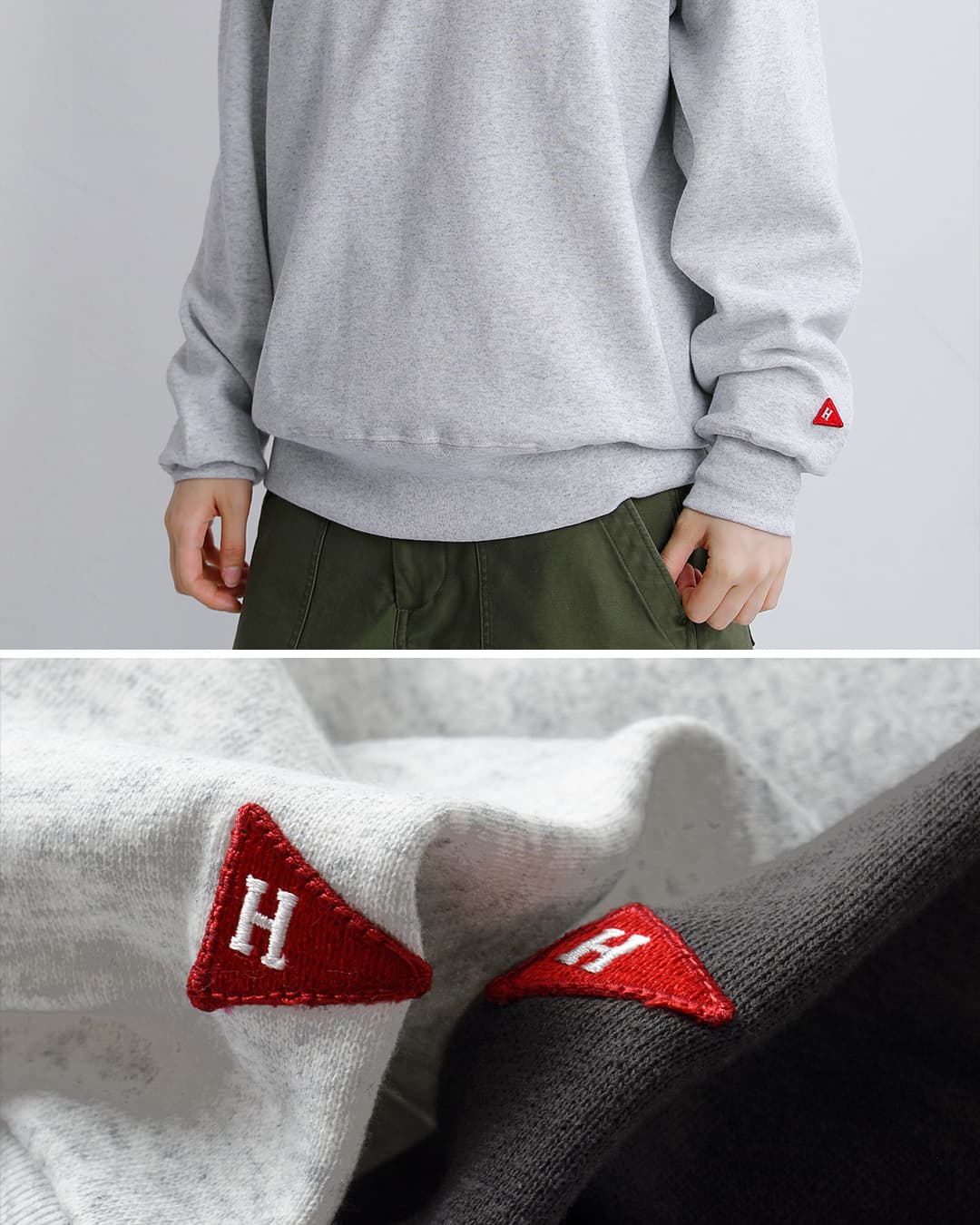 Healthknit(ヘルスニット)クラシック スウェット ハーフジップ クルーネック 長袖 プルオーバー 54036