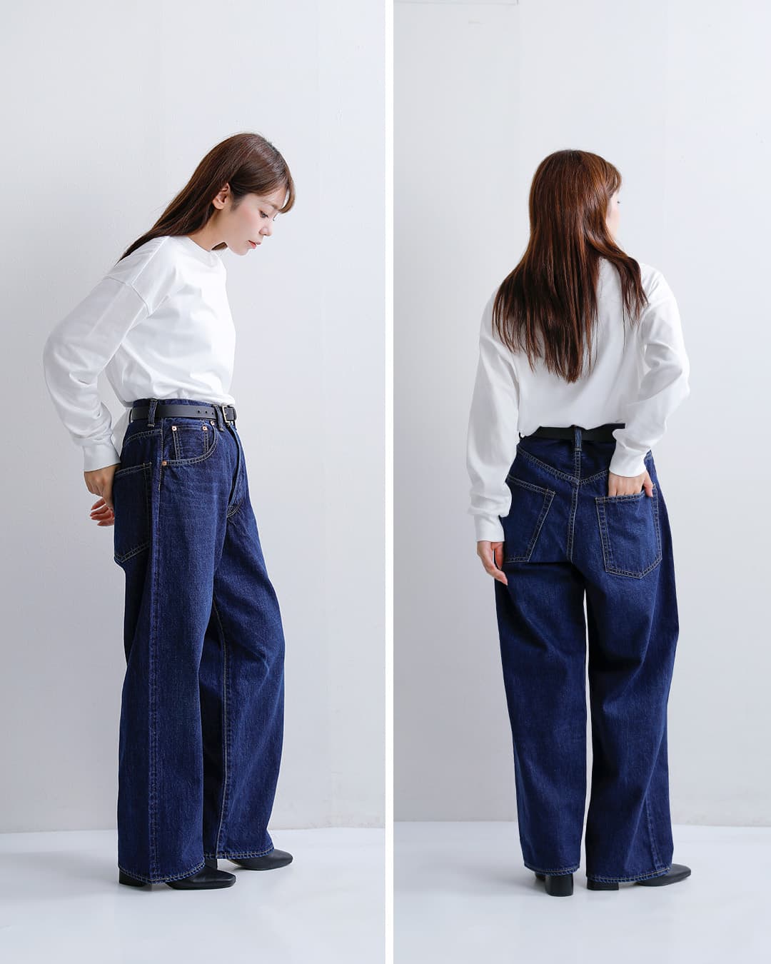 SCYE BASICS(サイベーシックス)オーガニックコットン ユーズドウォッシュ バギーデニムパンツ 5726-83536