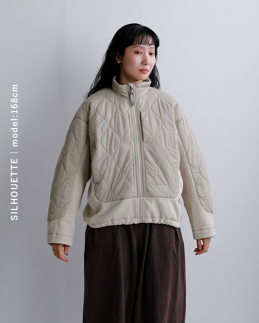 and wanderキルティング フリース ジャケット quilting fleece jacket 574-6281040
