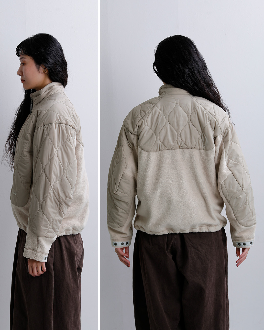 and wanderキルティング フリース ジャケット quilting fleece jacket 574-6281040