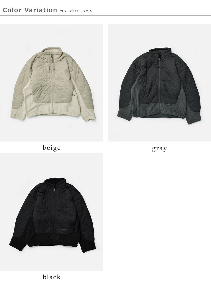 and wanderキルティング フリース ジャケット quilting fleece jacket 574-6281040