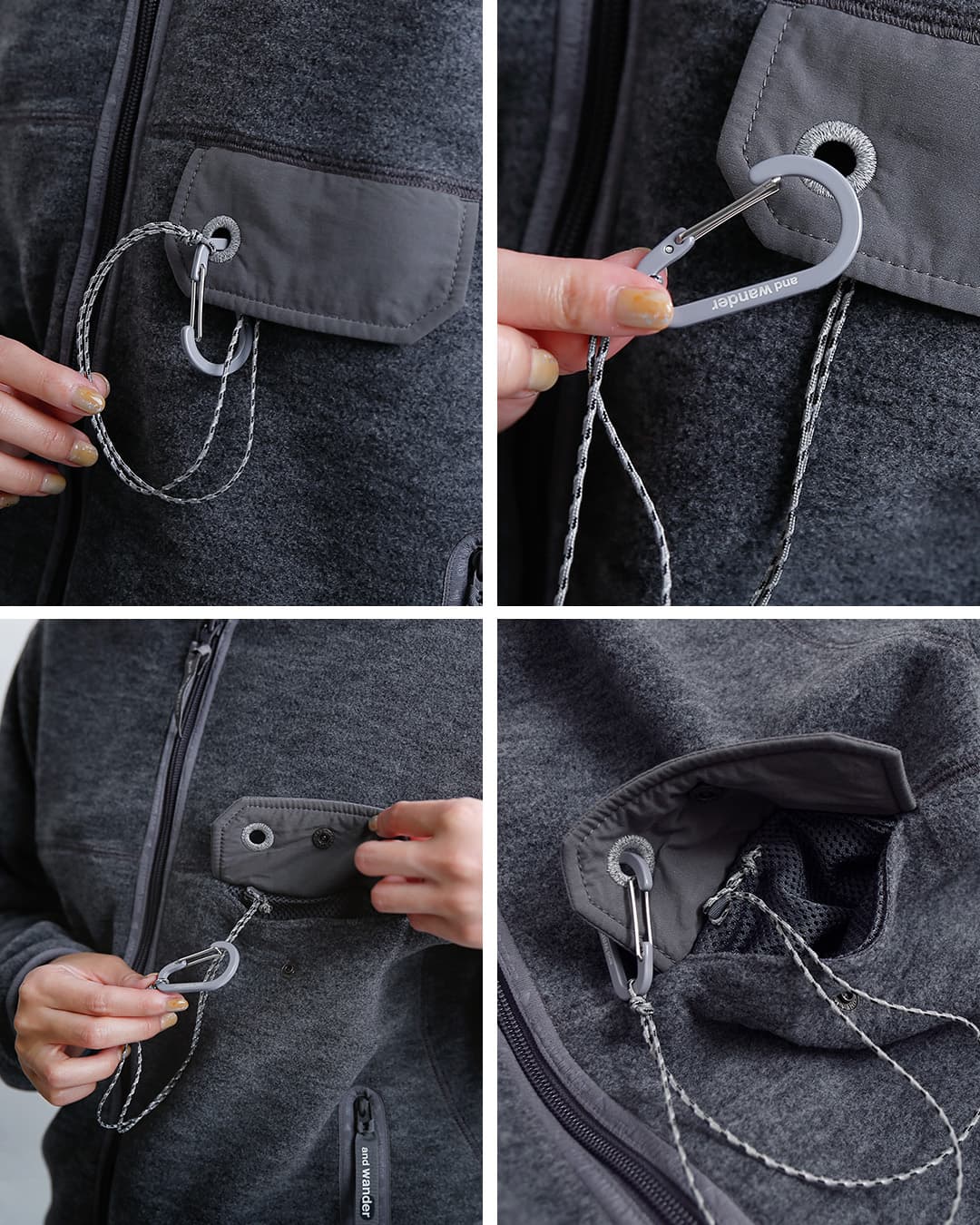 and wanderウール フリース カーディガン wool fleece cardigan 574-6281054