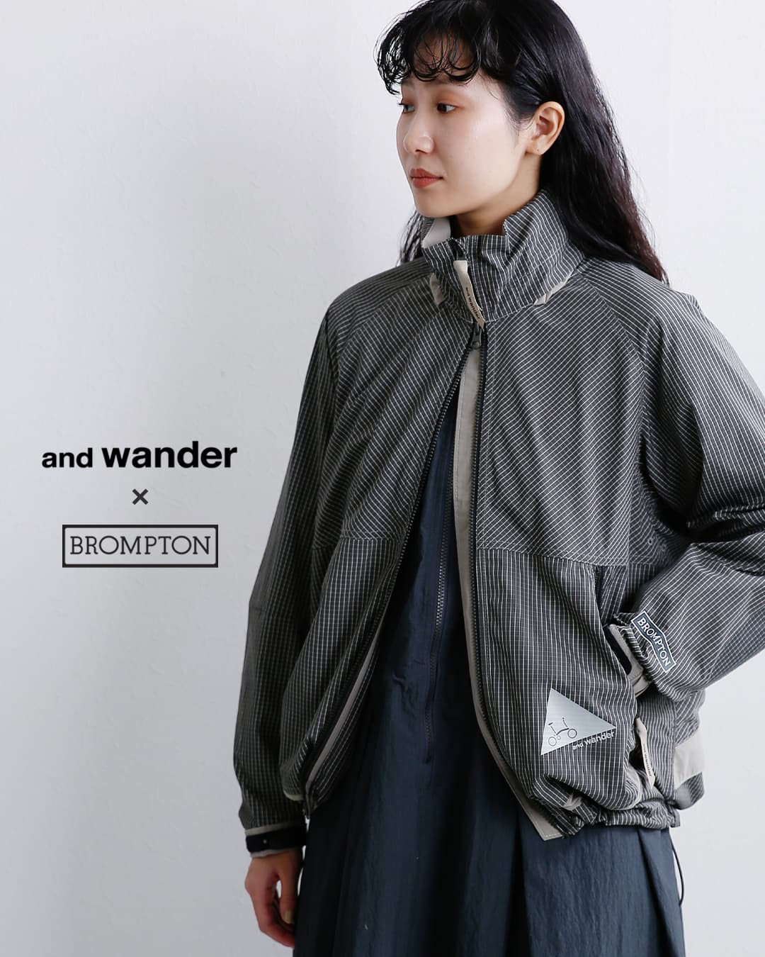 and wander(アンドワンダー)リフレクター リップフーディー reflective rip hoodie 574-6281500