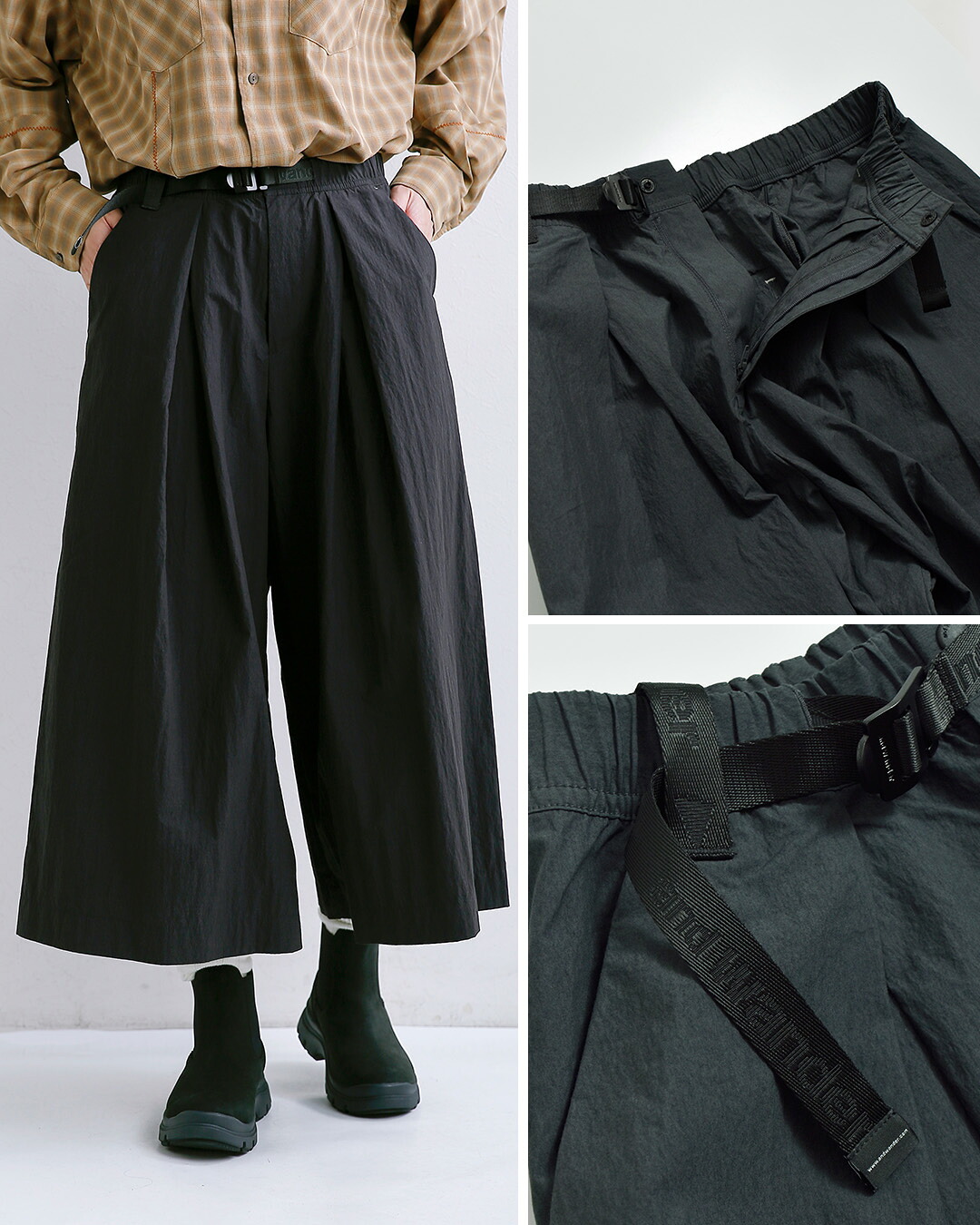 and wanderコットン タックパンツ tuck pants 574-6282075