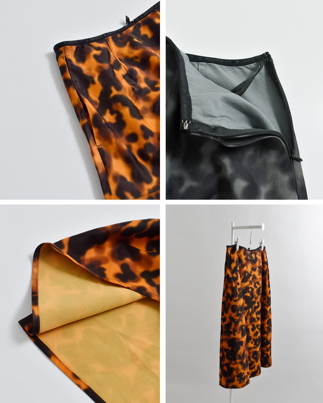 and wander(アンドワンダー)プリント サテン スカート printed satin skirt 574-6282120