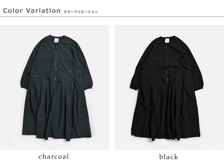 and wanderコットン タックワンピース tuck dress 574-6283074
