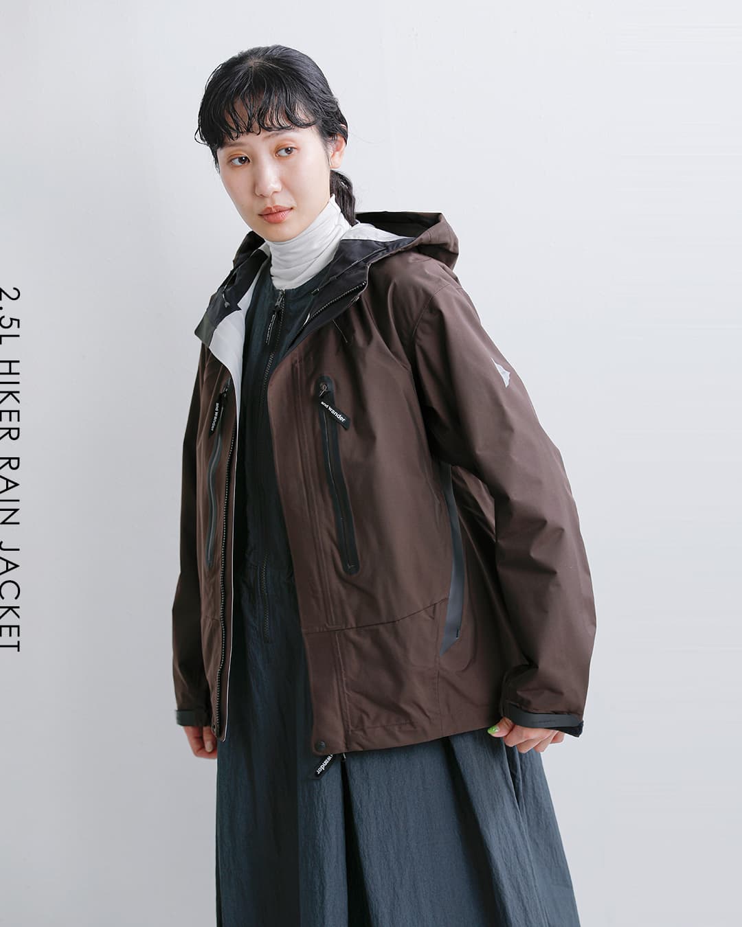 and wander(アンドワンダー)ハイカー レイン ジャケット 2.5L hiker rain jacket 574-6911003